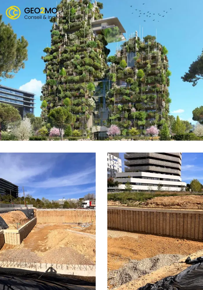 Mission G3 à Montpellier : Construction de deux tours et parois en pieux sécants