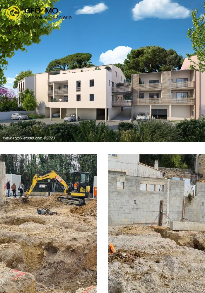 Suivi d'exécution G3 à Saint-Aunès : 15 logements et gestion des sous-sols