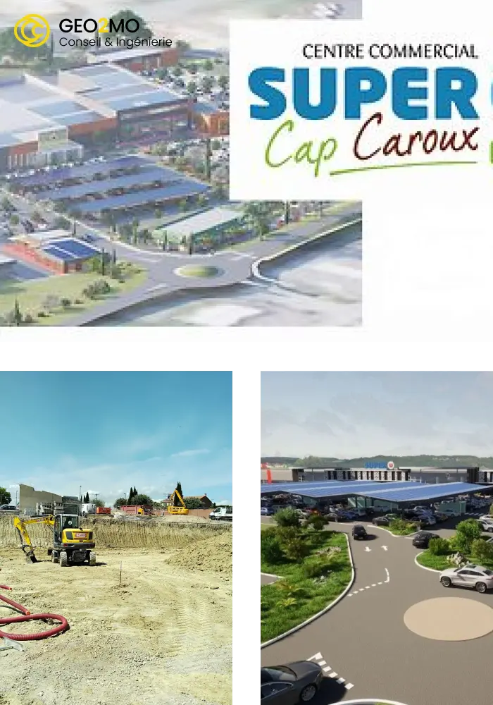 Extension commerciale à Roujan : Missions G2/G4 et fondations par micropieux