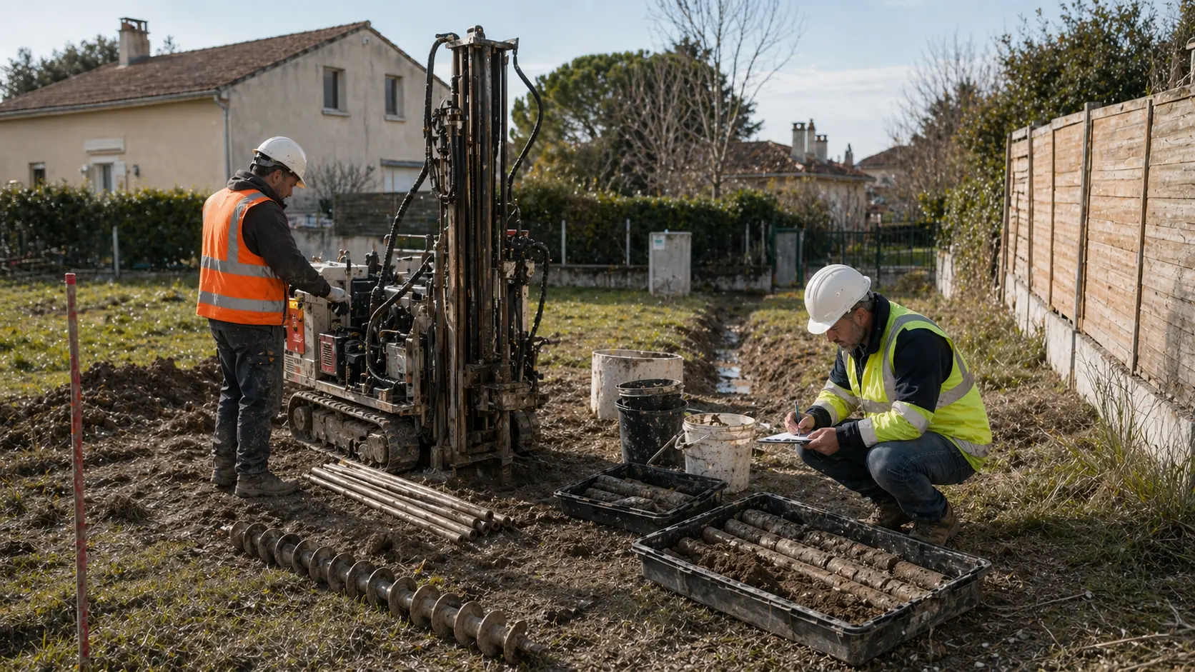 Sondage de terrain pour une étude de sol à Bordeaux