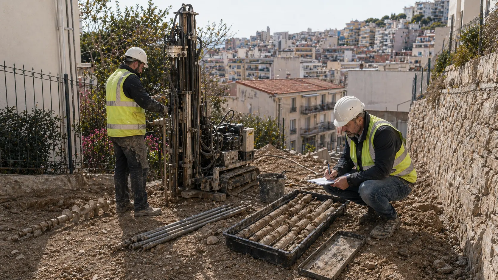 Sondage de terrain pour une étude de sol à Marseille