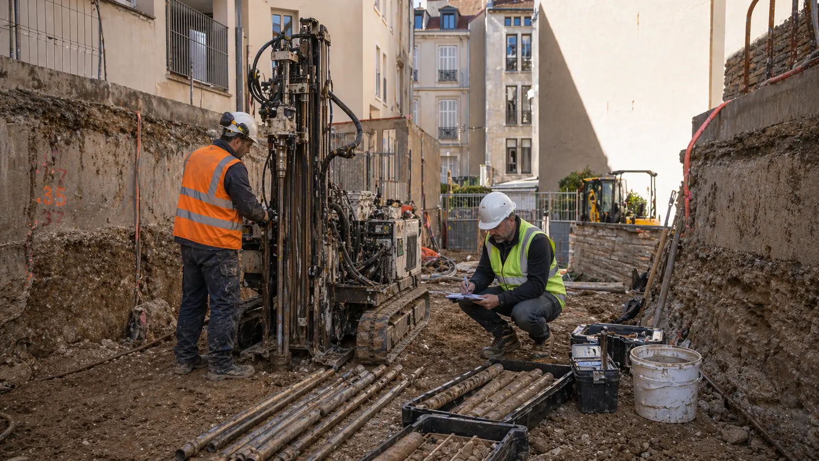 Sondage de terrain pour une étude de sol à Lyon